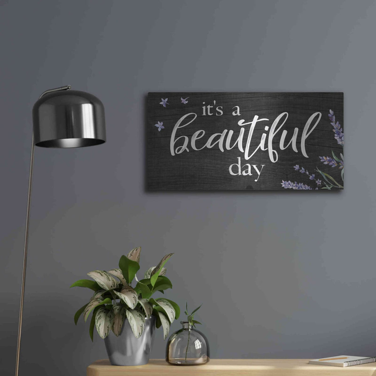 'It's a Beautiful Day' by Susie Boyer – Metal Wall Art, 24x12 room view
