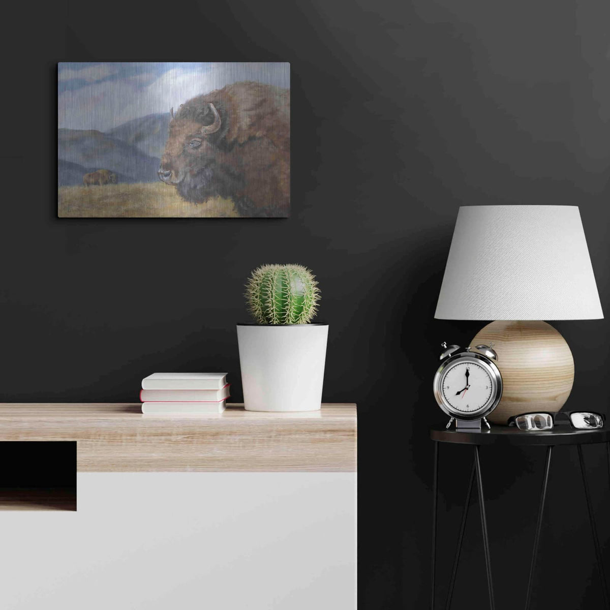 'Yellowstone Kings' by Pam Britton – Metal Wall Art, 24x16 room view