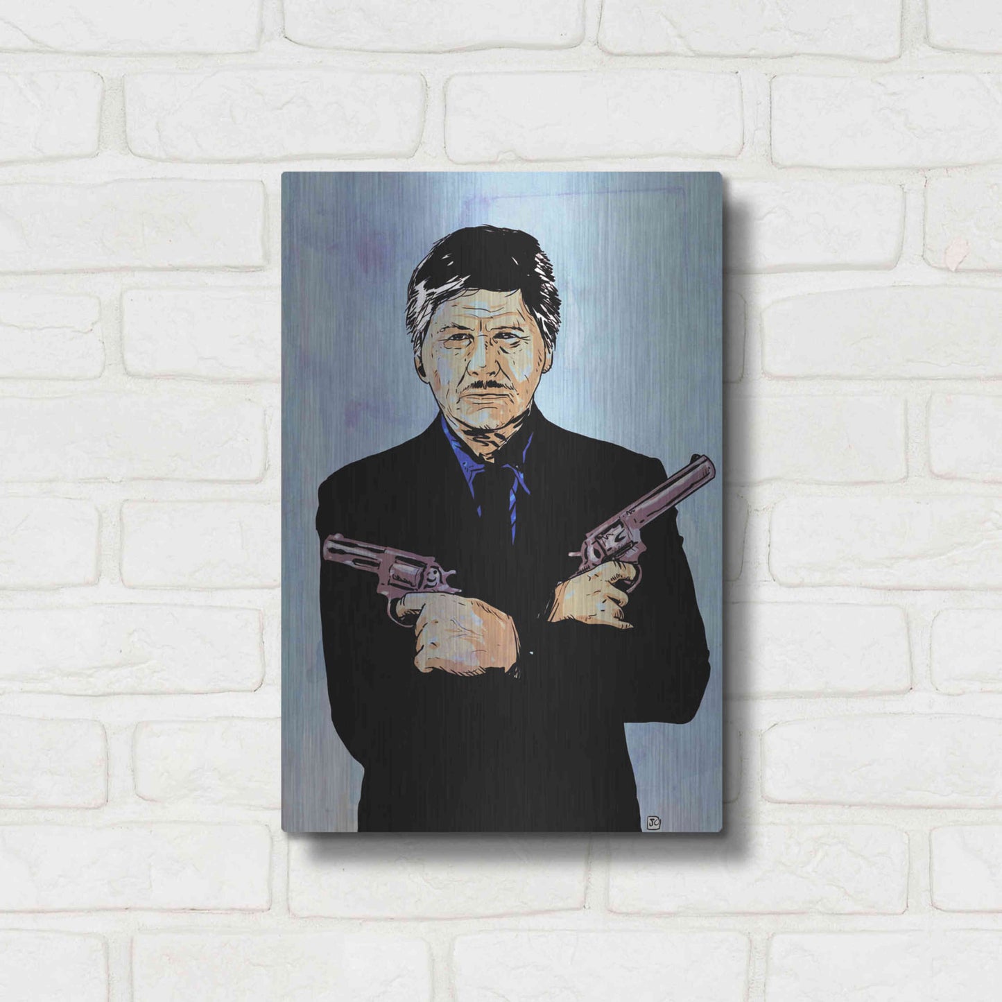 Luxe Metal Art 'Charles Bronson' by Giuseppe Cristiano, Metal Wall Art,12x16