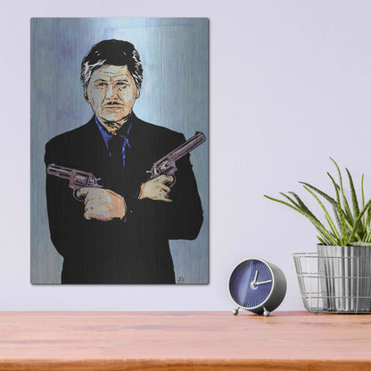 Luxe Metal Art 'Charles Bronson' by Giuseppe Cristiano, Metal Wall Art,12x16