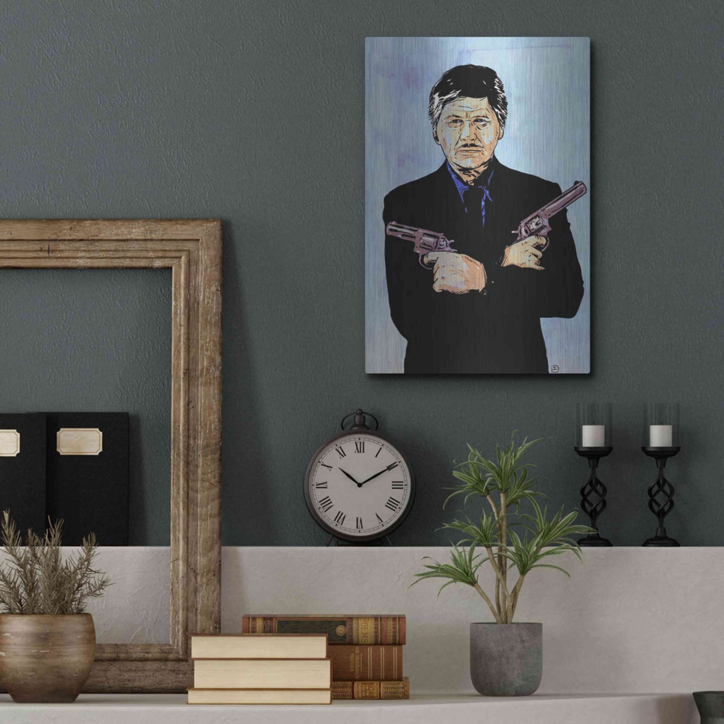 Luxe Metal Art 'Charles Bronson' by Giuseppe Cristiano, Metal Wall Art,12x16