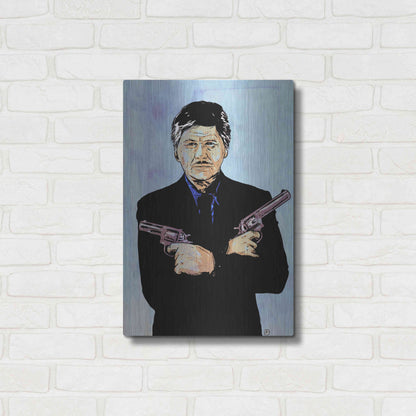 Luxe Metal Art 'Charles Bronson' by Giuseppe Cristiano, Metal Wall Art,16x24