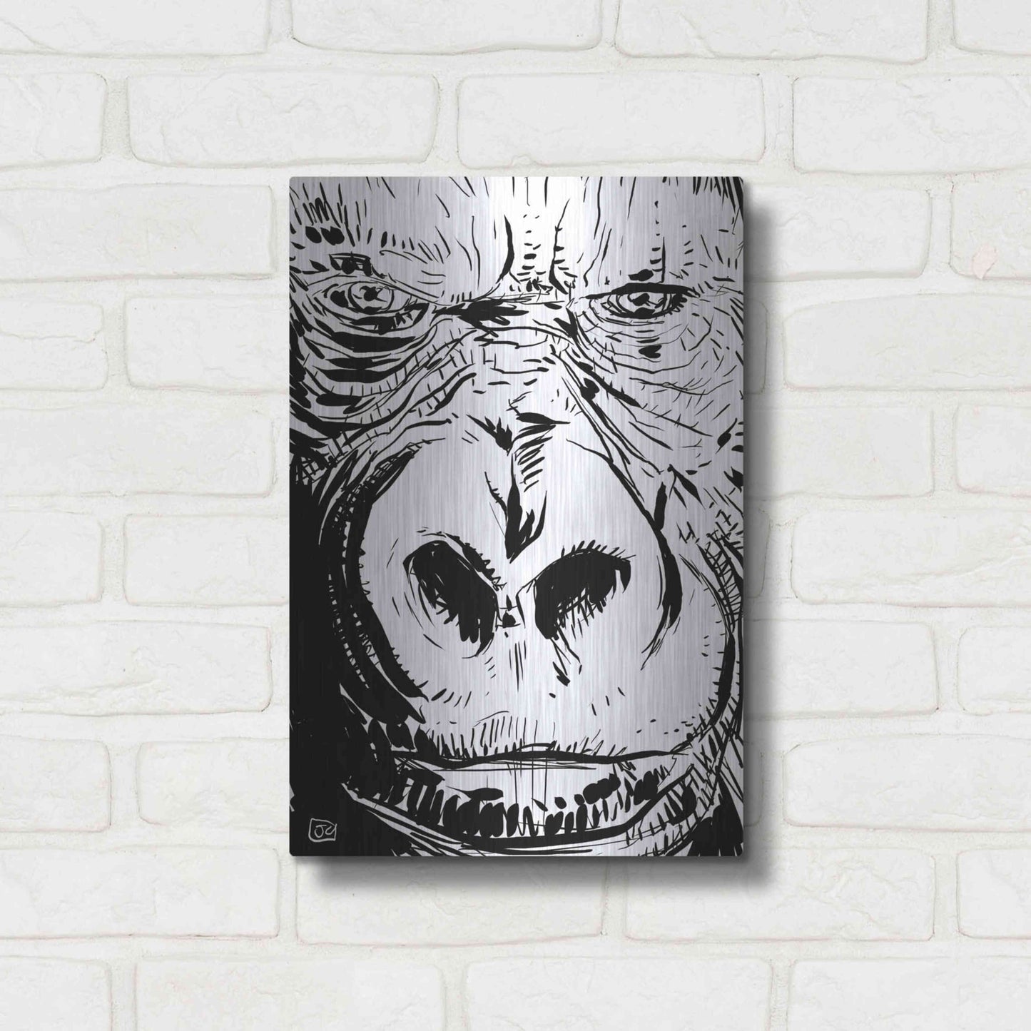Luxe Metal Art 'Gorilla' by Giuseppe Cristiano, Metal Wall Art,12x16