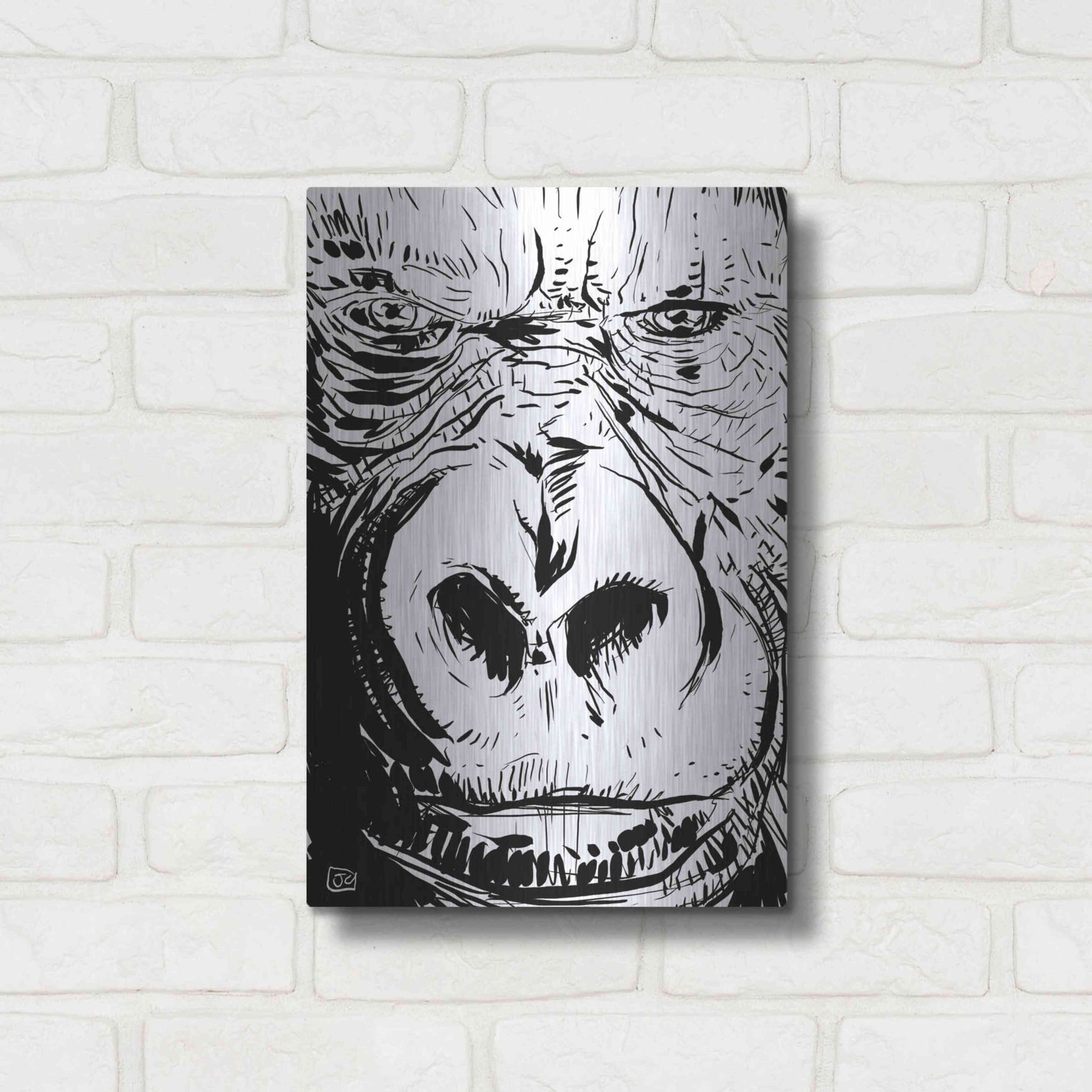 Luxe Metal Art 'Gorilla' by Giuseppe Cristiano, Metal Wall Art,12x16