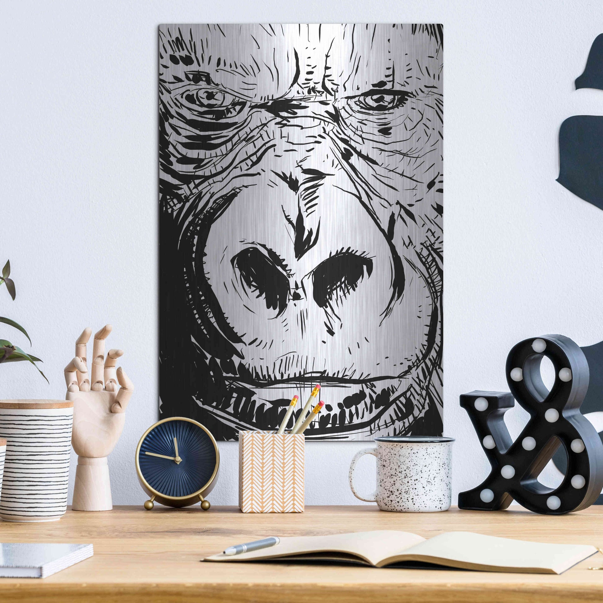 Luxe Metal Art 'Gorilla' by Giuseppe Cristiano, Metal Wall Art,12x16