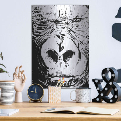 Luxe Metal Art 'Gorilla' by Giuseppe Cristiano, Metal Wall Art,12x16