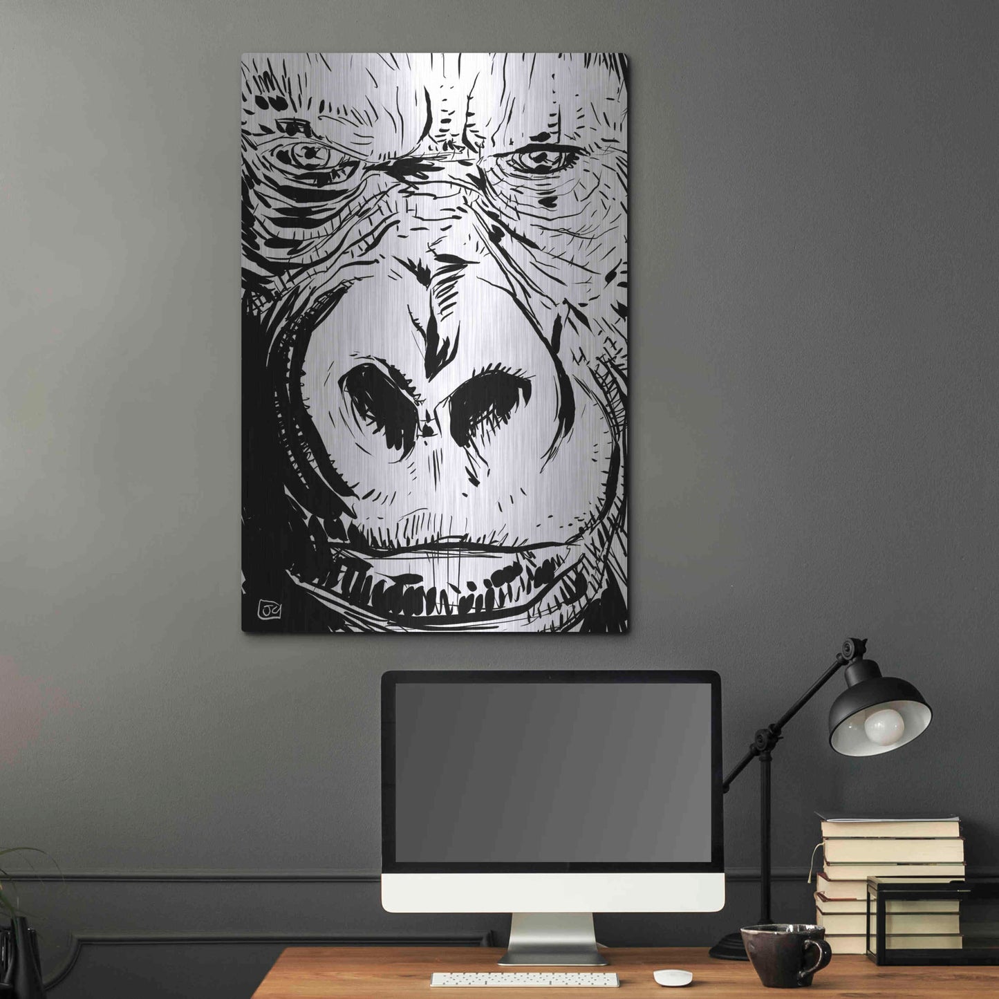 Luxe Metal Art 'Gorilla' by Giuseppe Cristiano, Metal Wall Art,24x36