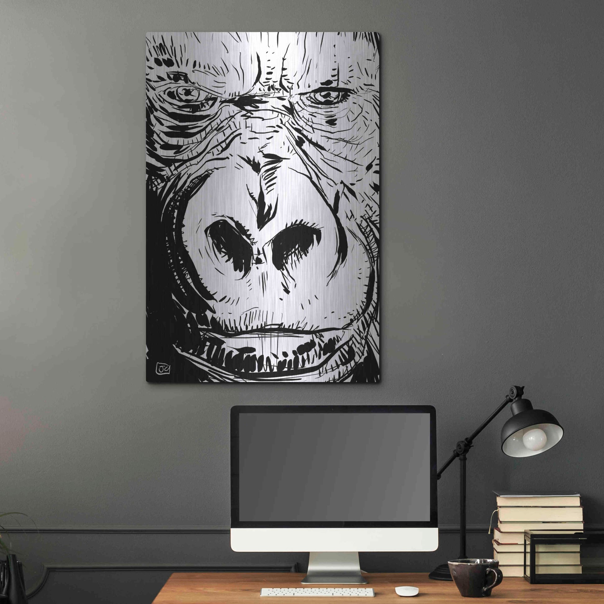 Luxe Metal Art 'Gorilla' by Giuseppe Cristiano, Metal Wall Art,24x36