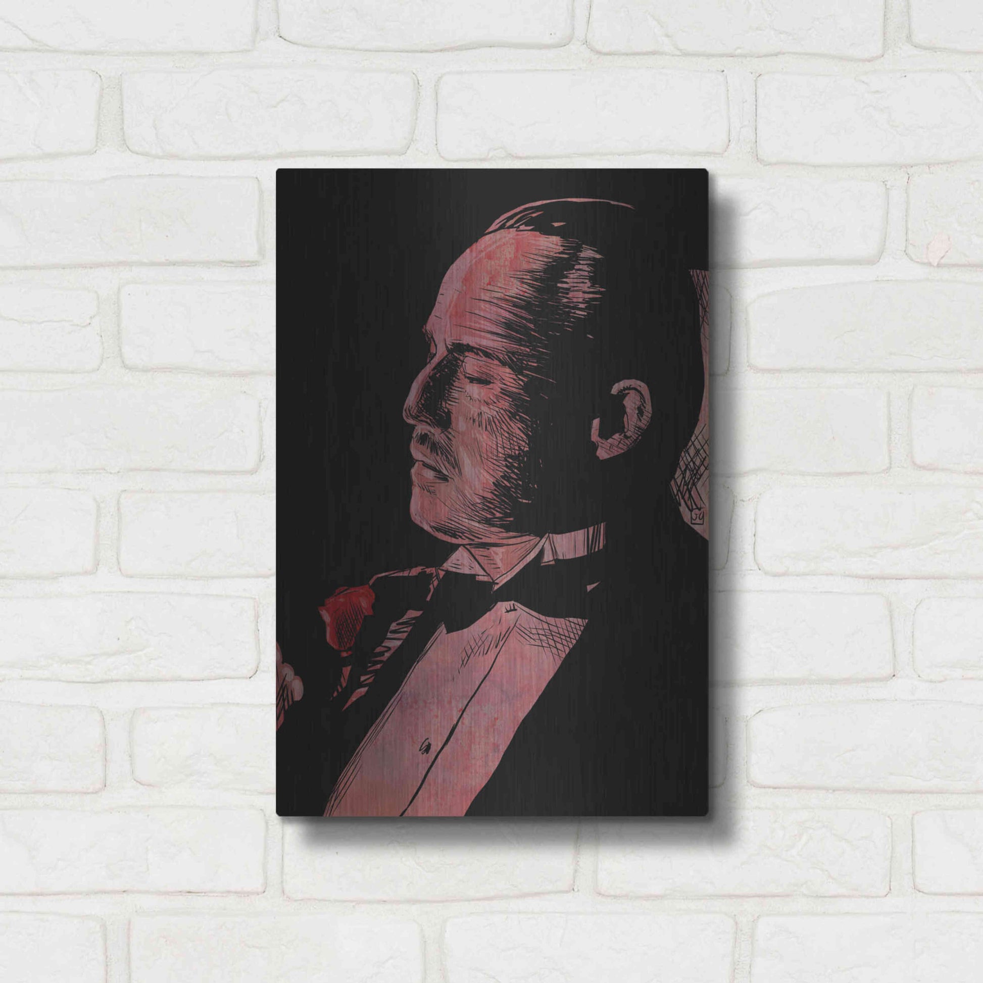 Luxe Metal Art 'Brando-Godfather' by Giuseppe Cristiano, Metal Wall Art,12x16