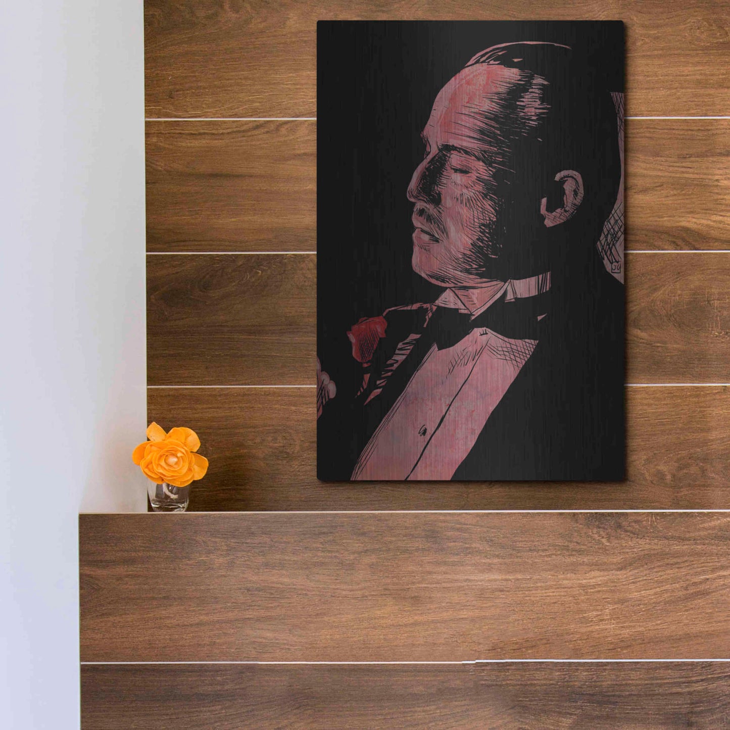 Luxe Metal Art 'Brando-Godfather' by Giuseppe Cristiano, Metal Wall Art,12x16