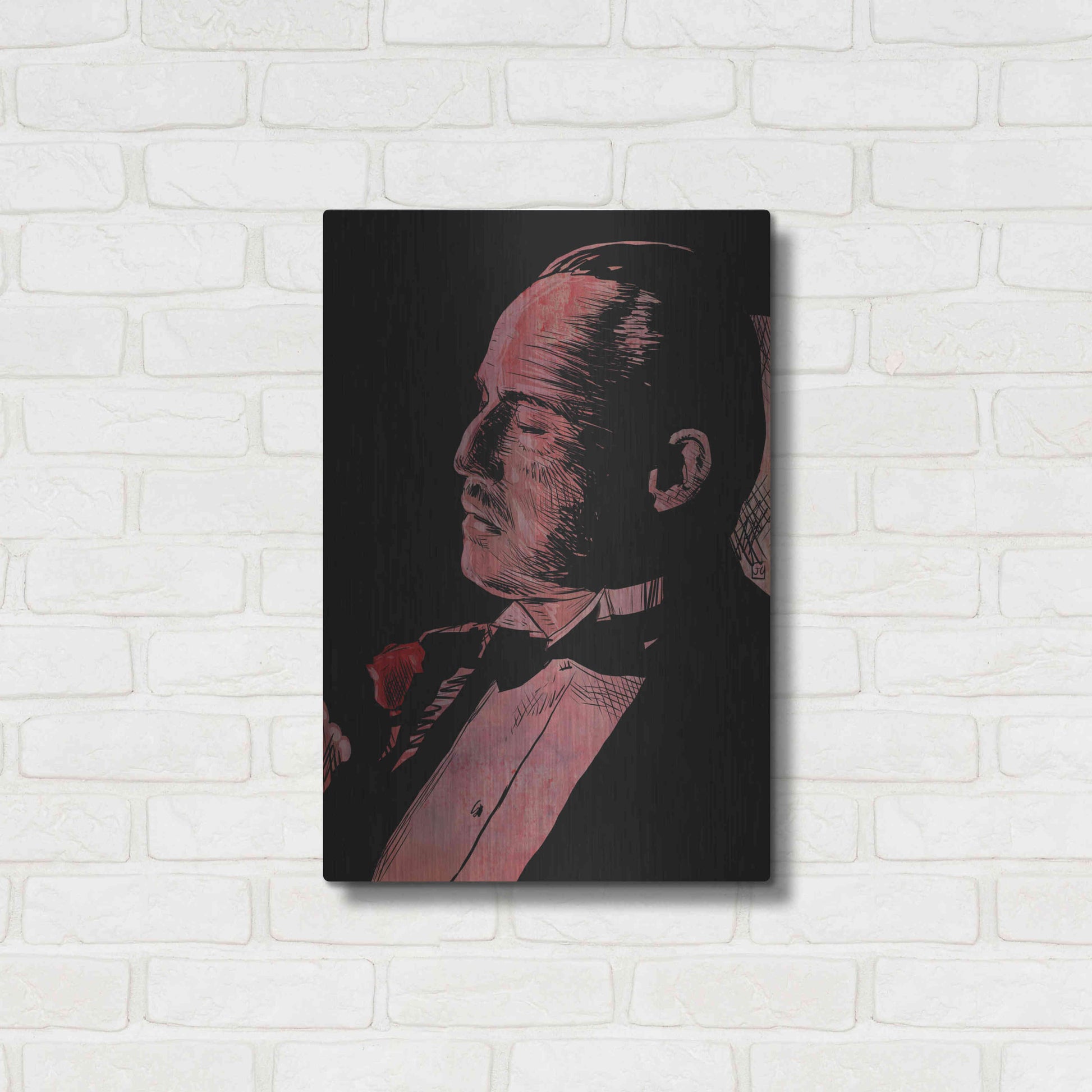 Luxe Metal Art 'Brando-Godfather' by Giuseppe Cristiano, Metal Wall Art,16x24