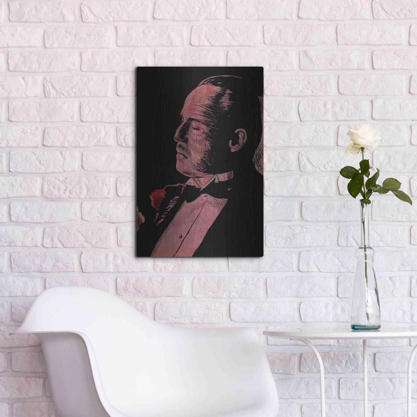 Luxe Metal Art 'Brando-Godfather' by Giuseppe Cristiano, Metal Wall Art,16x24