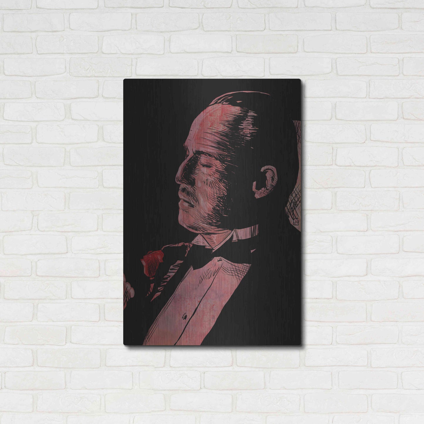 Luxe Metal Art 'Brando-Godfather' by Giuseppe Cristiano, Metal Wall Art,24x36