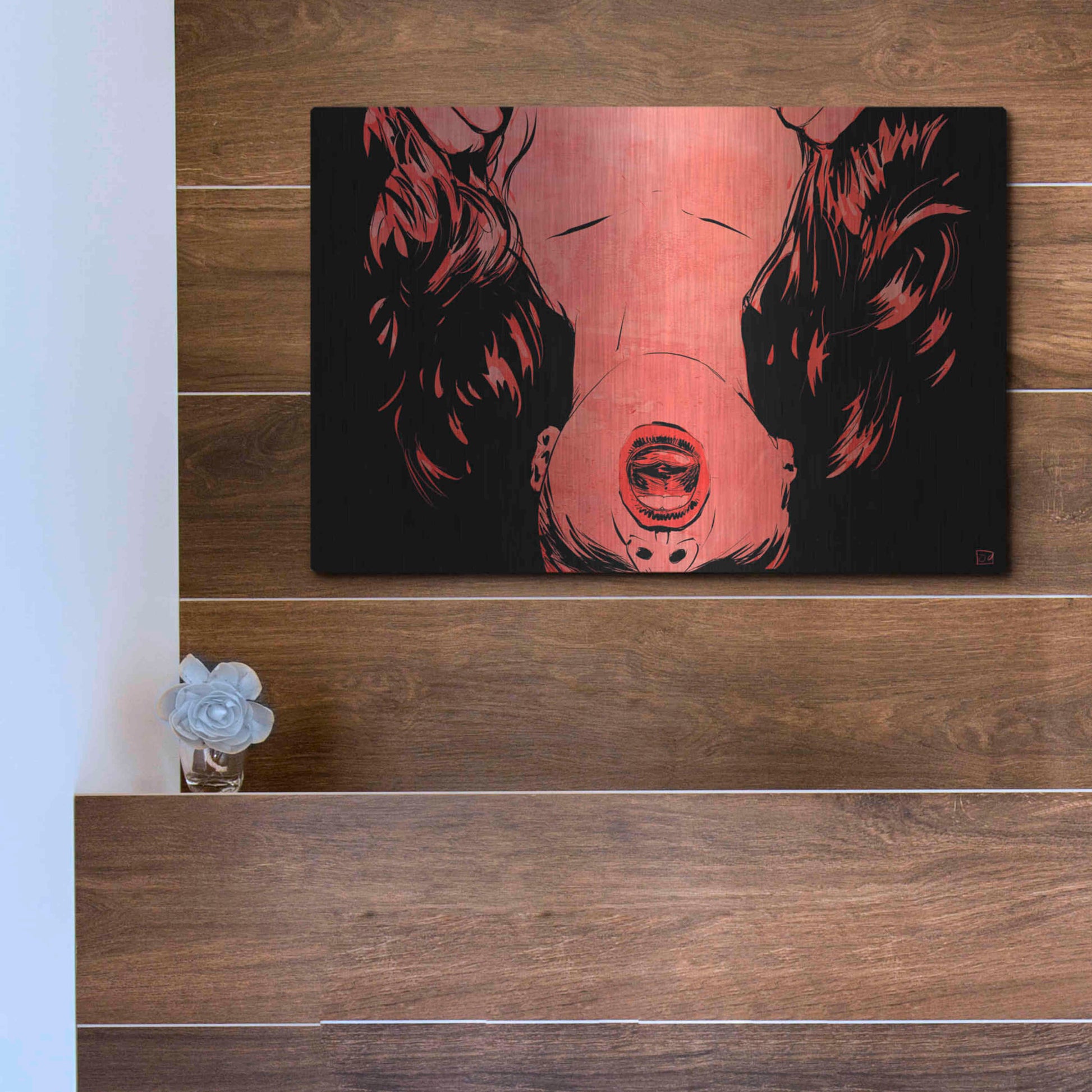 Luxe Metal Art 'O' by Giuseppe Cristiano, Metal Wall Art,16x12