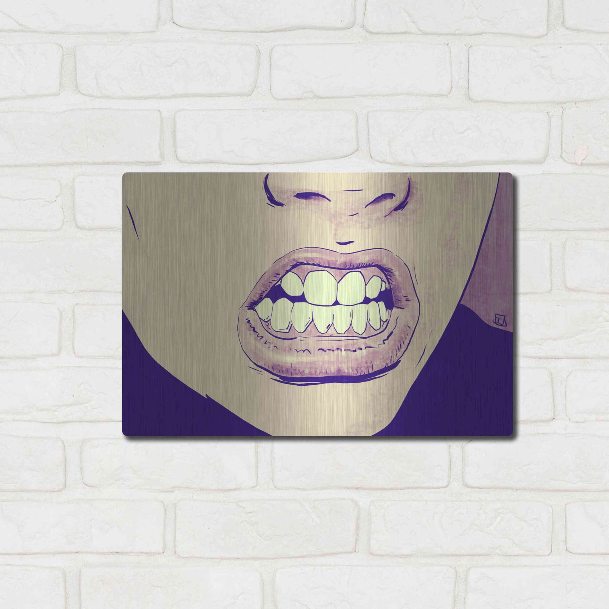 Luxe Metal Art 'GRRR' by Giuseppe Cristiano, Metal Wall Art,16x12