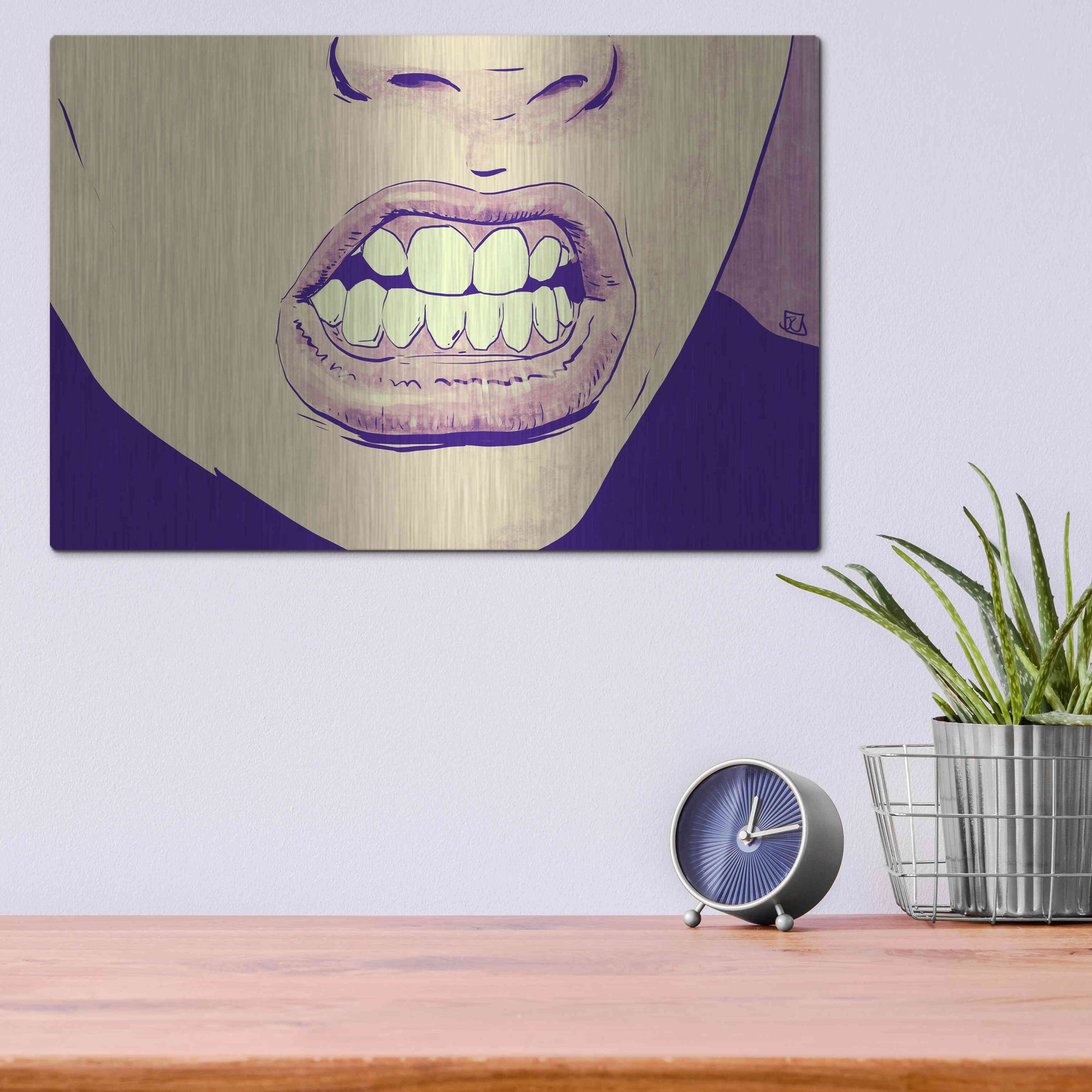 Luxe Metal Art 'GRRR' by Giuseppe Cristiano, Metal Wall Art,16x12