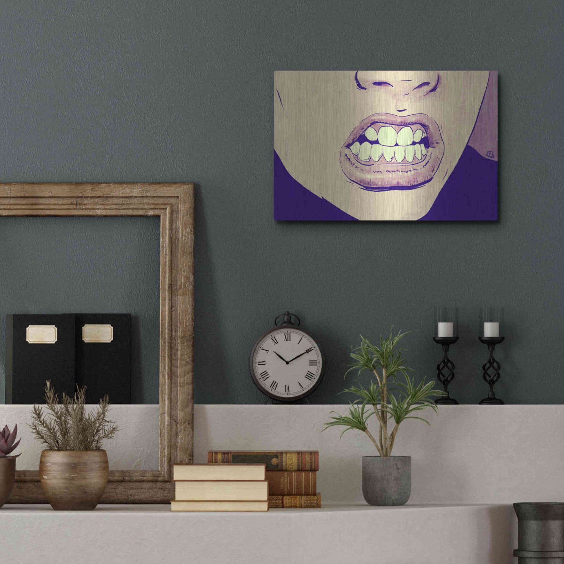 Luxe Metal Art 'GRRR' by Giuseppe Cristiano, Metal Wall Art,16x12