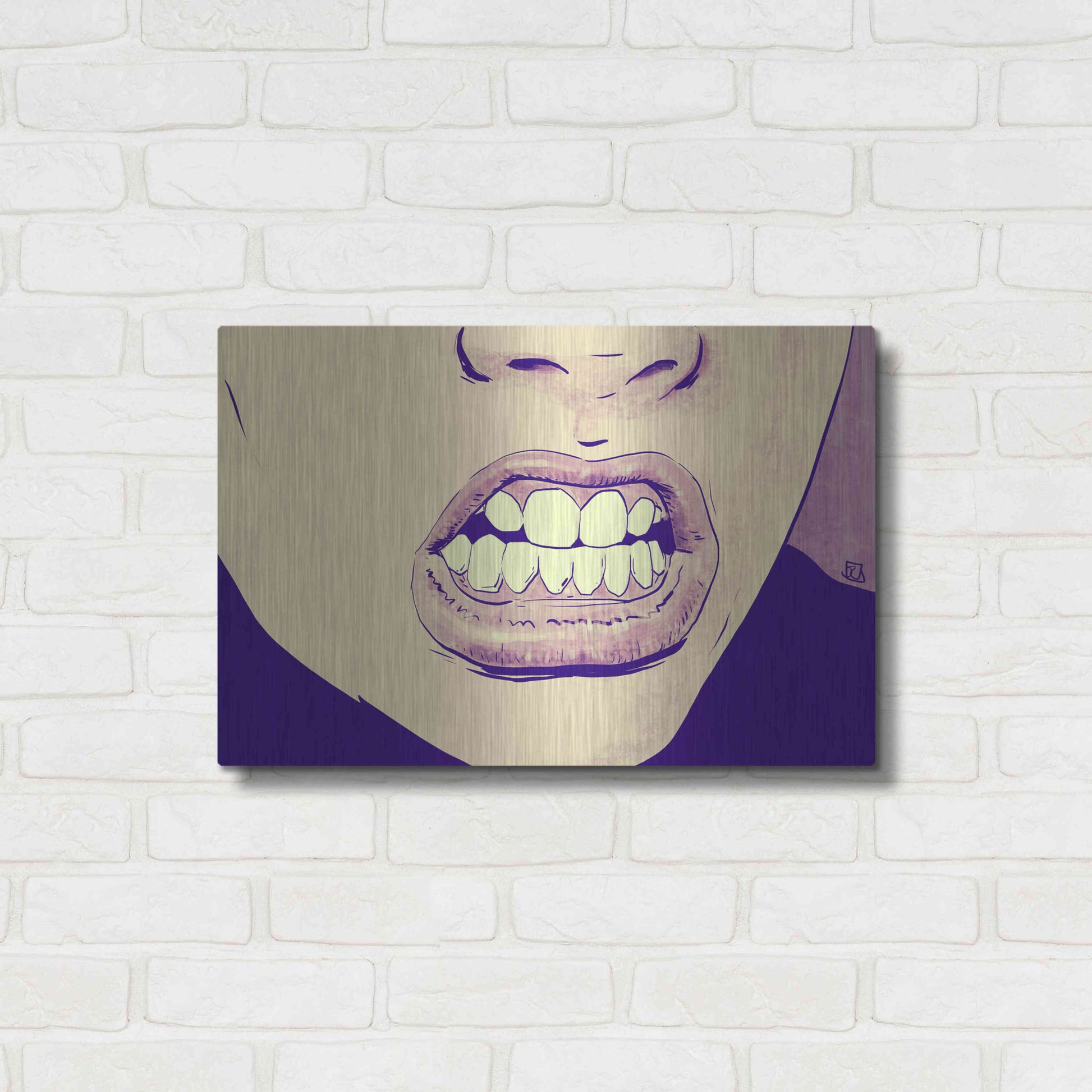 Luxe Metal Art 'GRRR' by Giuseppe Cristiano, Metal Wall Art,24x16