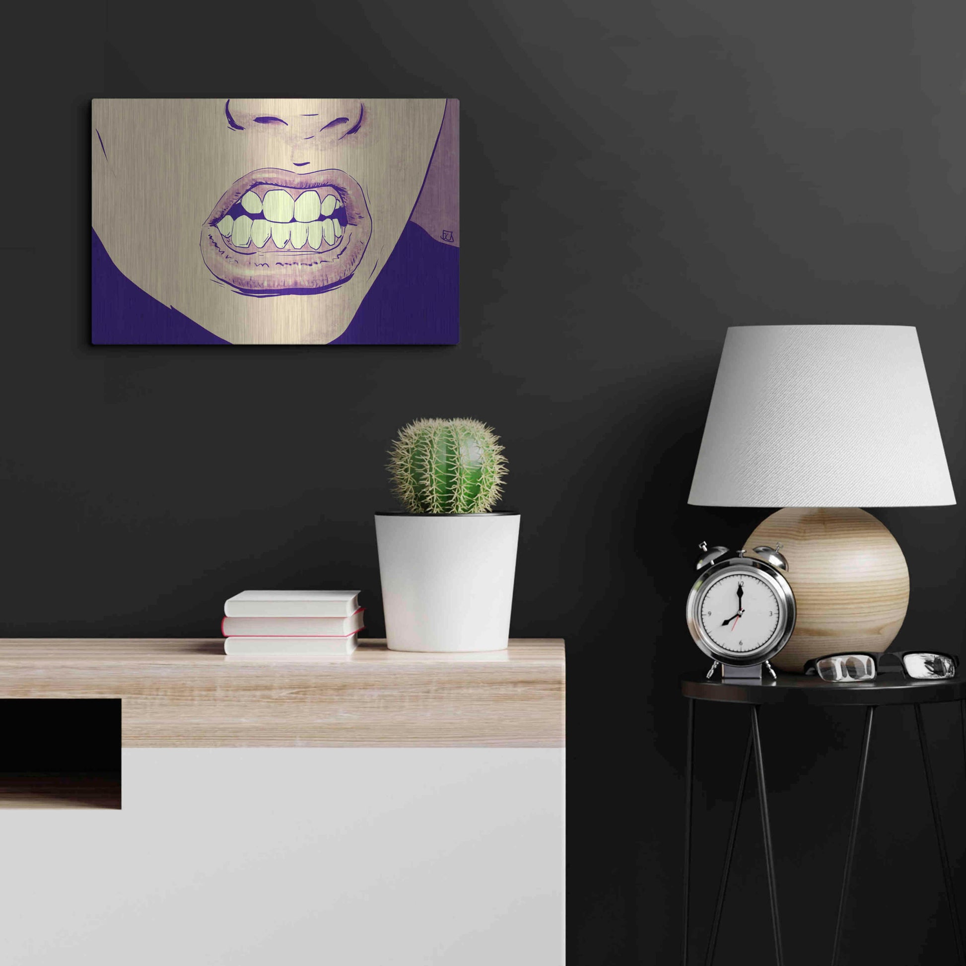 Luxe Metal Art 'GRRR' by Giuseppe Cristiano, Metal Wall Art,24x16