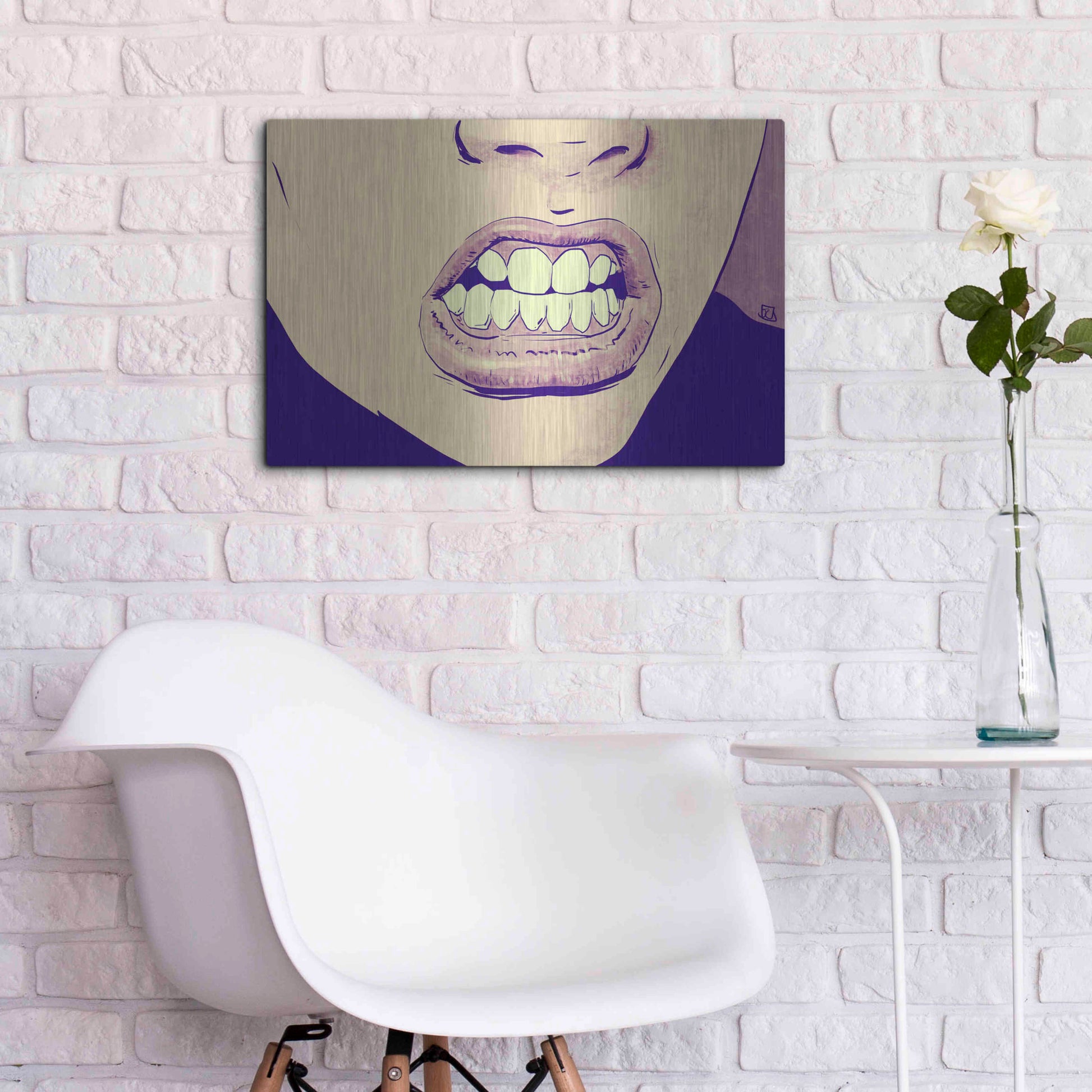 Luxe Metal Art 'GRRR' by Giuseppe Cristiano, Metal Wall Art,24x16