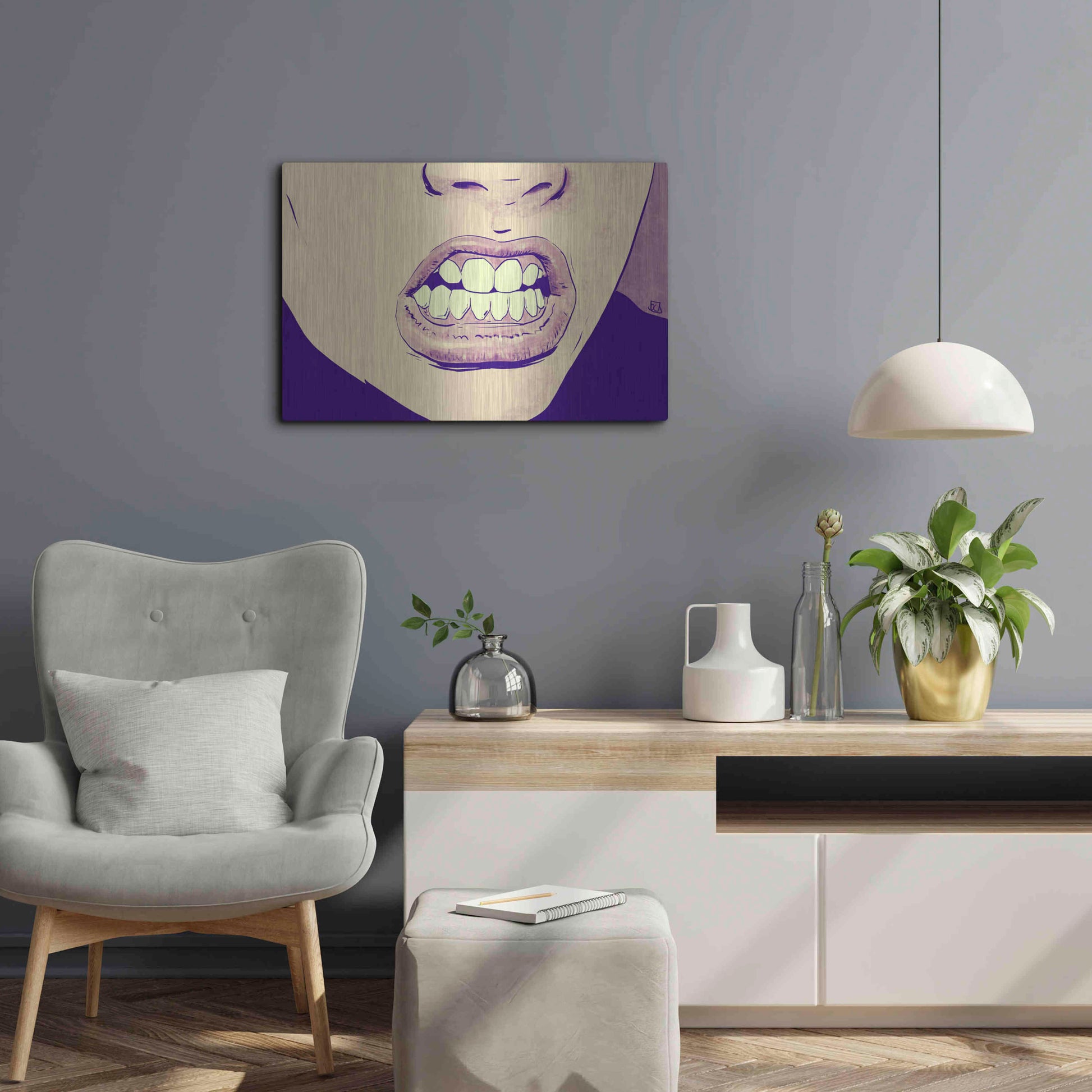 Luxe Metal Art 'GRRR' by Giuseppe Cristiano, Metal Wall Art,24x16
