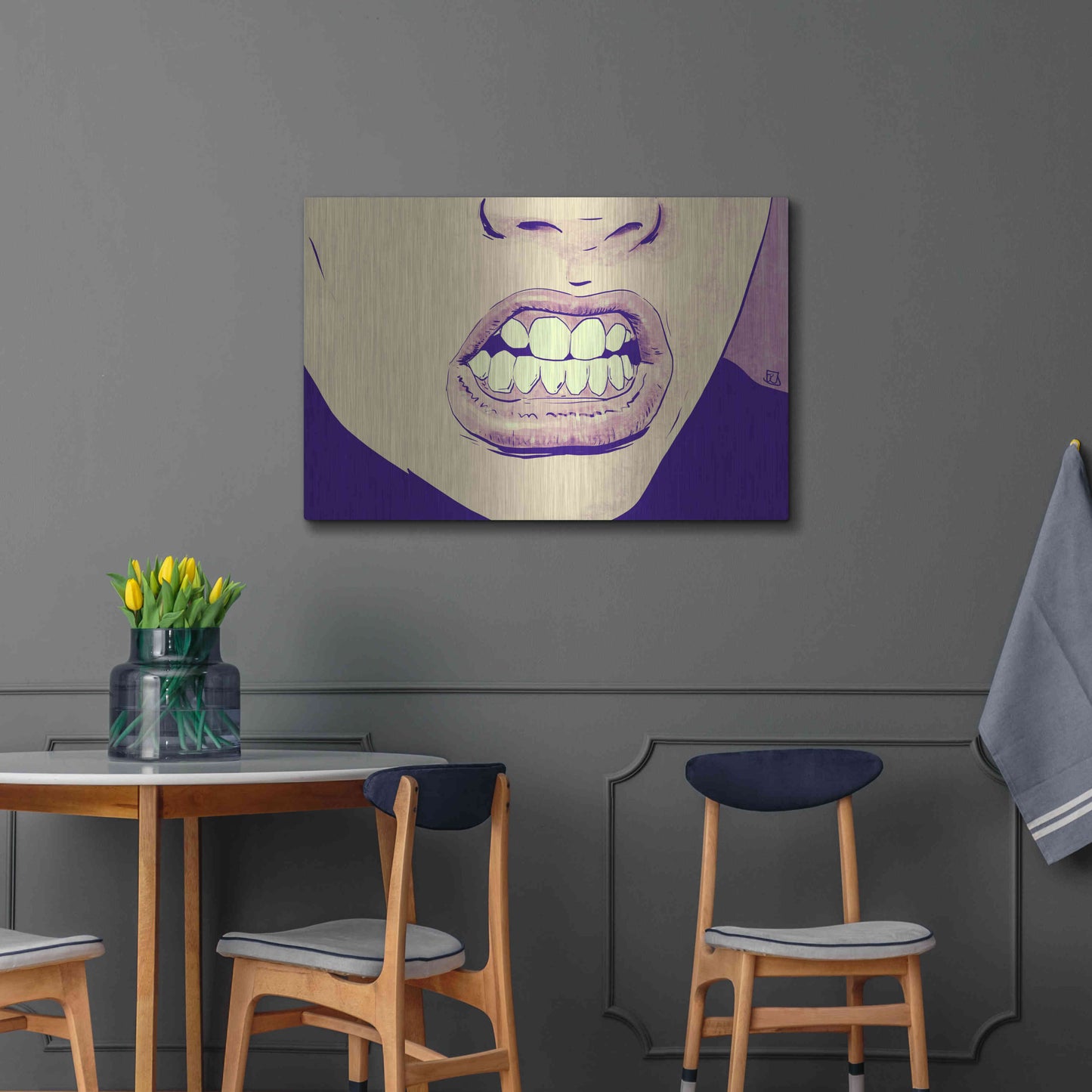 Luxe Metal Art 'GRRR' by Giuseppe Cristiano, Metal Wall Art,36x24