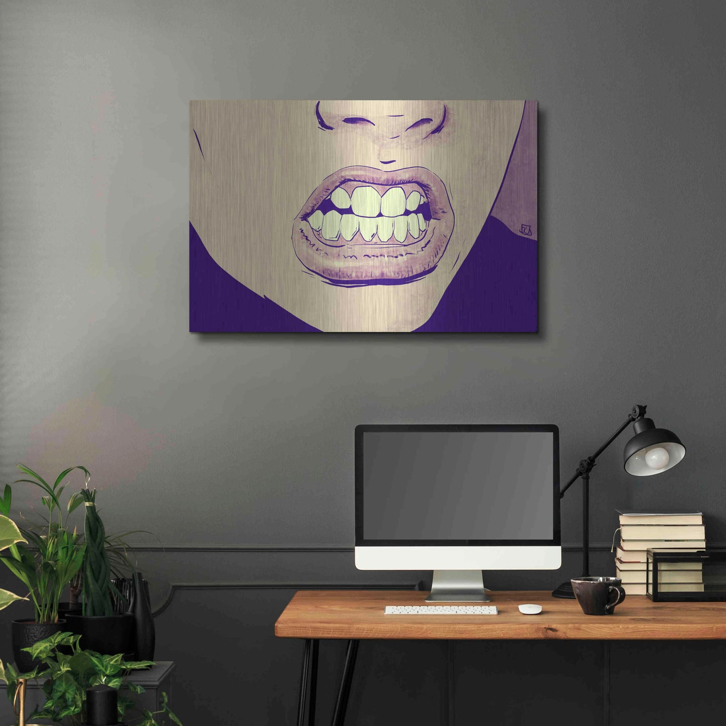 Luxe Metal Art 'GRRR' by Giuseppe Cristiano, Metal Wall Art,36x24