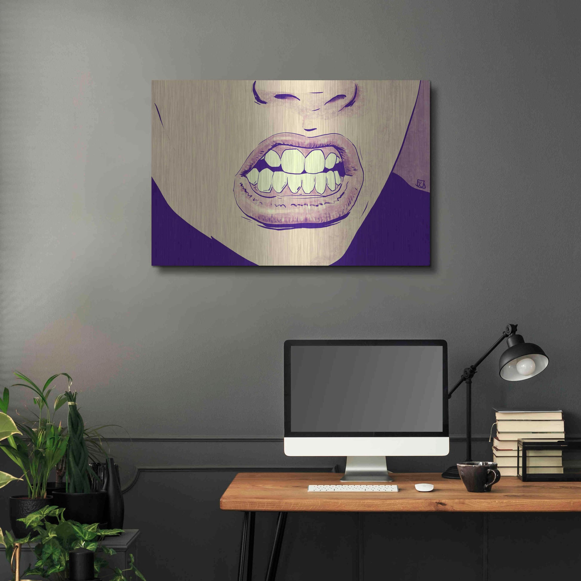 Luxe Metal Art 'GRRR' by Giuseppe Cristiano, Metal Wall Art,36x24