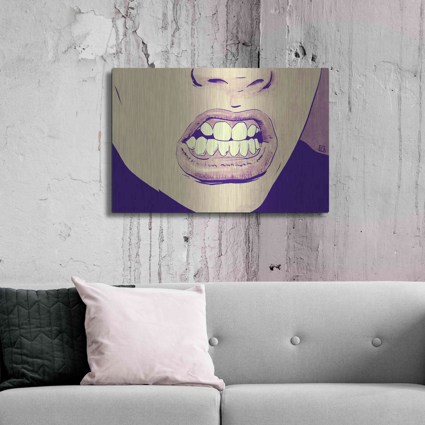 Luxe Metal Art 'GRRR' by Giuseppe Cristiano, Metal Wall Art,36x24