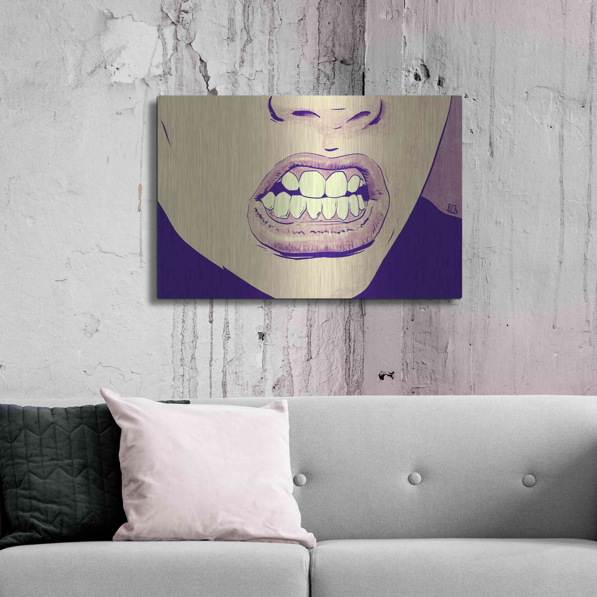Luxe Metal Art 'GRRR' by Giuseppe Cristiano, Metal Wall Art,36x24