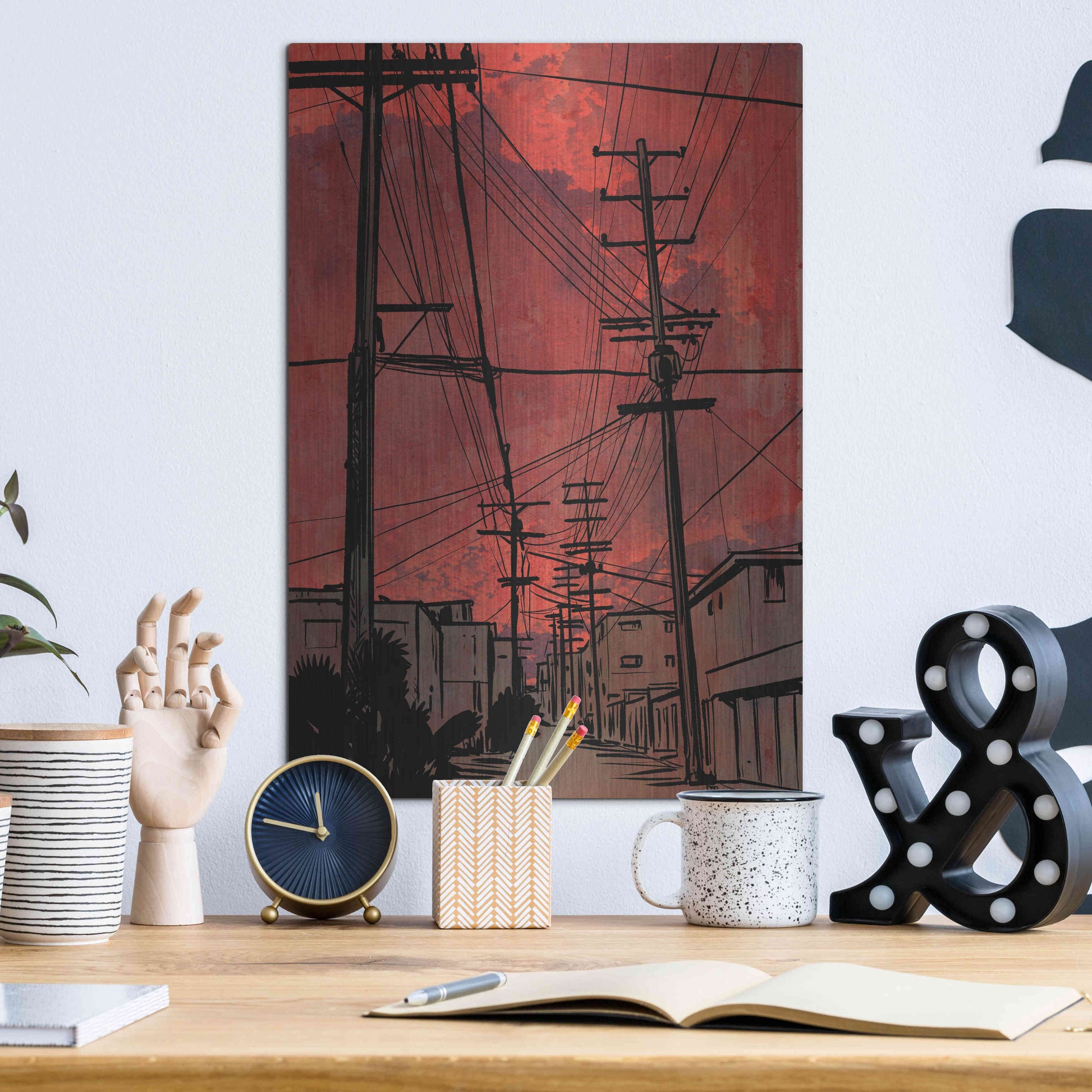 Luxe Metal Art 'Wires 3' by Giuseppe Cristiano, Metal Wall Art,12x16