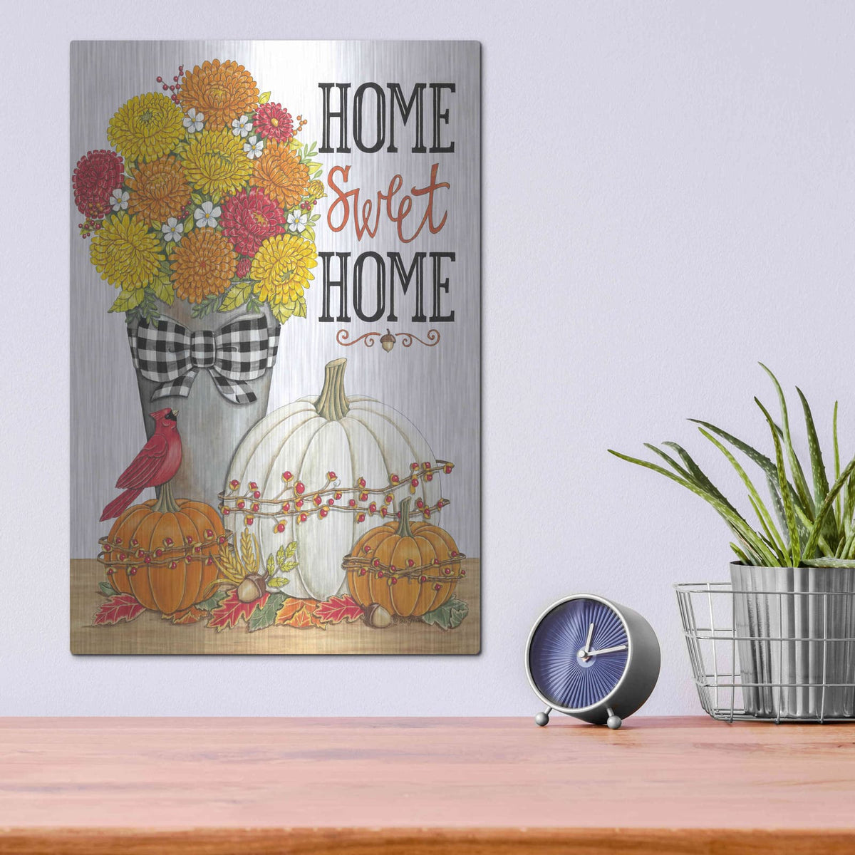 'Home Sweet Home' by Deb Strain – Metal Wall Art, 12x16 room view
