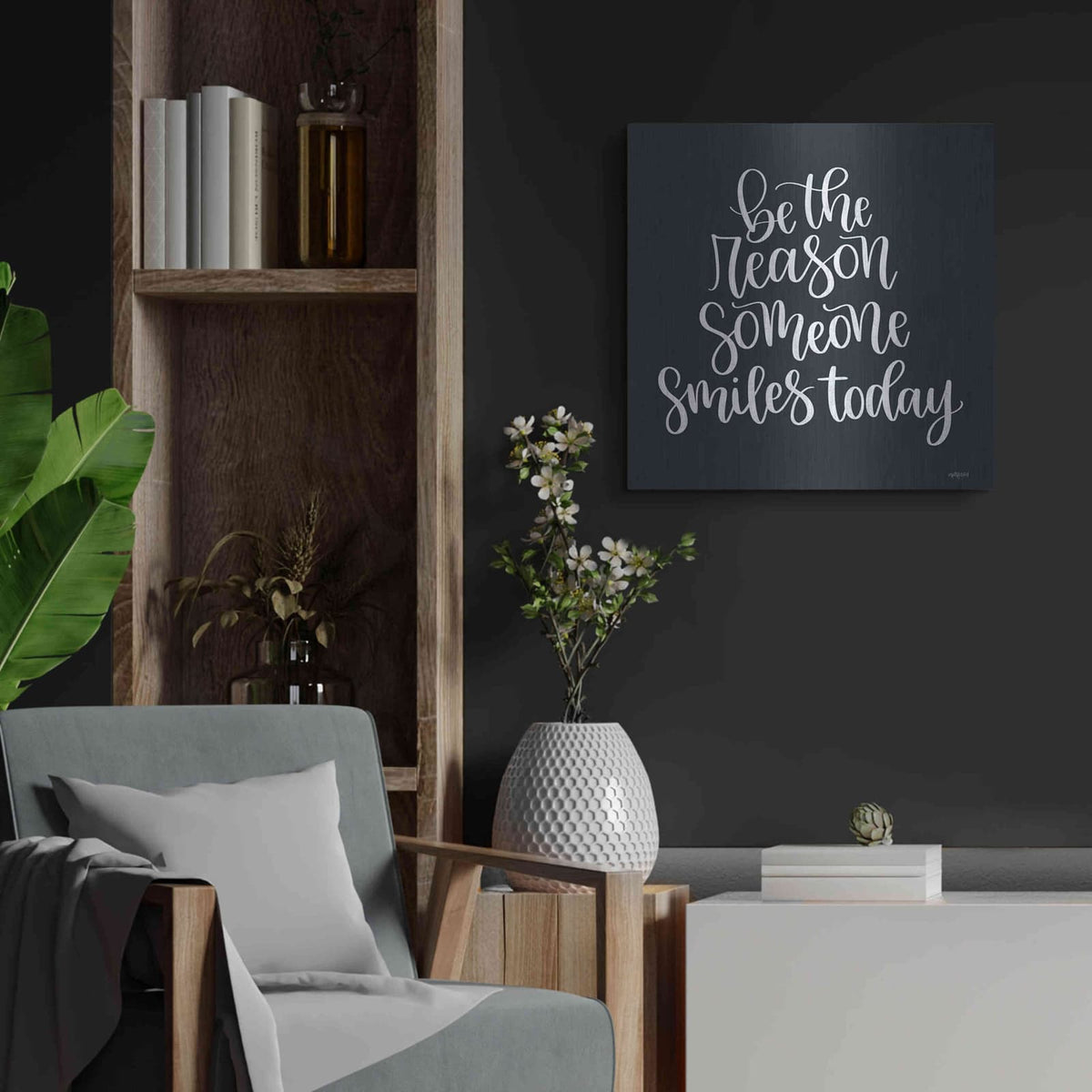 'Be the Reason' by Imperfect Dust – Metal Wall Art, 24x24 room view
