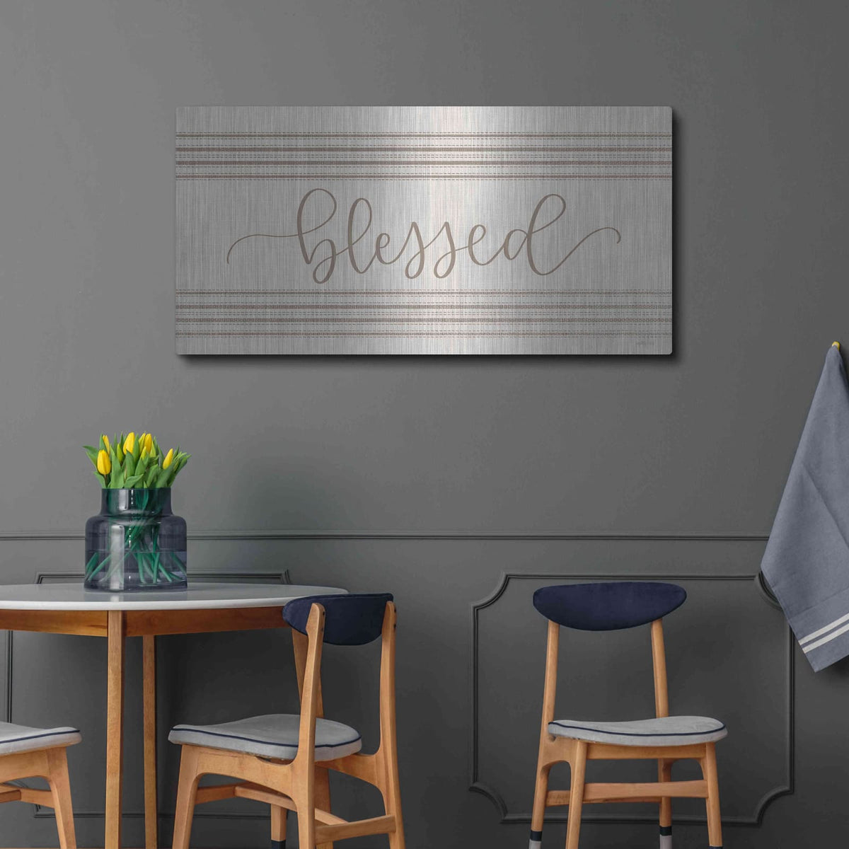 'Blessed 3' by Imperfect Dust – Metal Wall Art, 48x24 room view