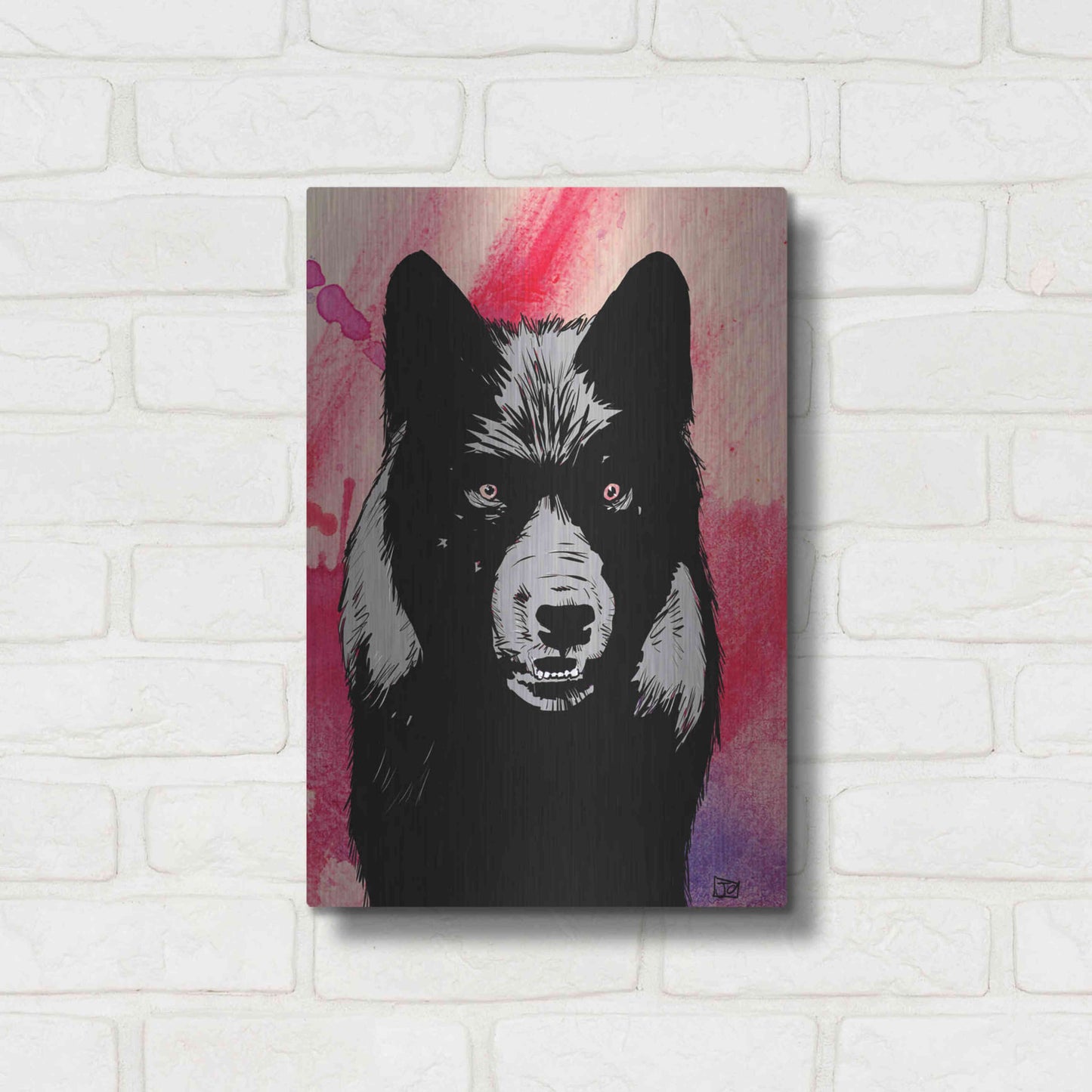 Luxe Metal Art 'Wolf' by Giuseppe Cristiano, Metal Wall Art,12x16