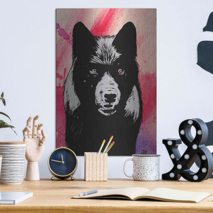 Luxe Metal Art 'Wolf' by Giuseppe Cristiano, Metal Wall Art,12x16