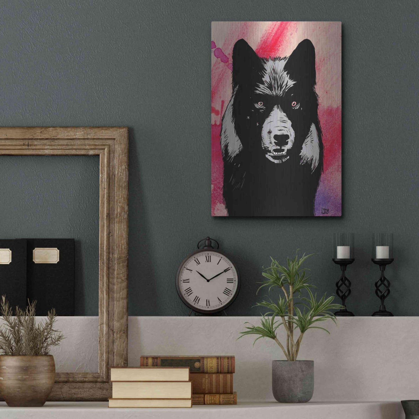 Luxe Metal Art 'Wolf' by Giuseppe Cristiano, Metal Wall Art,12x16