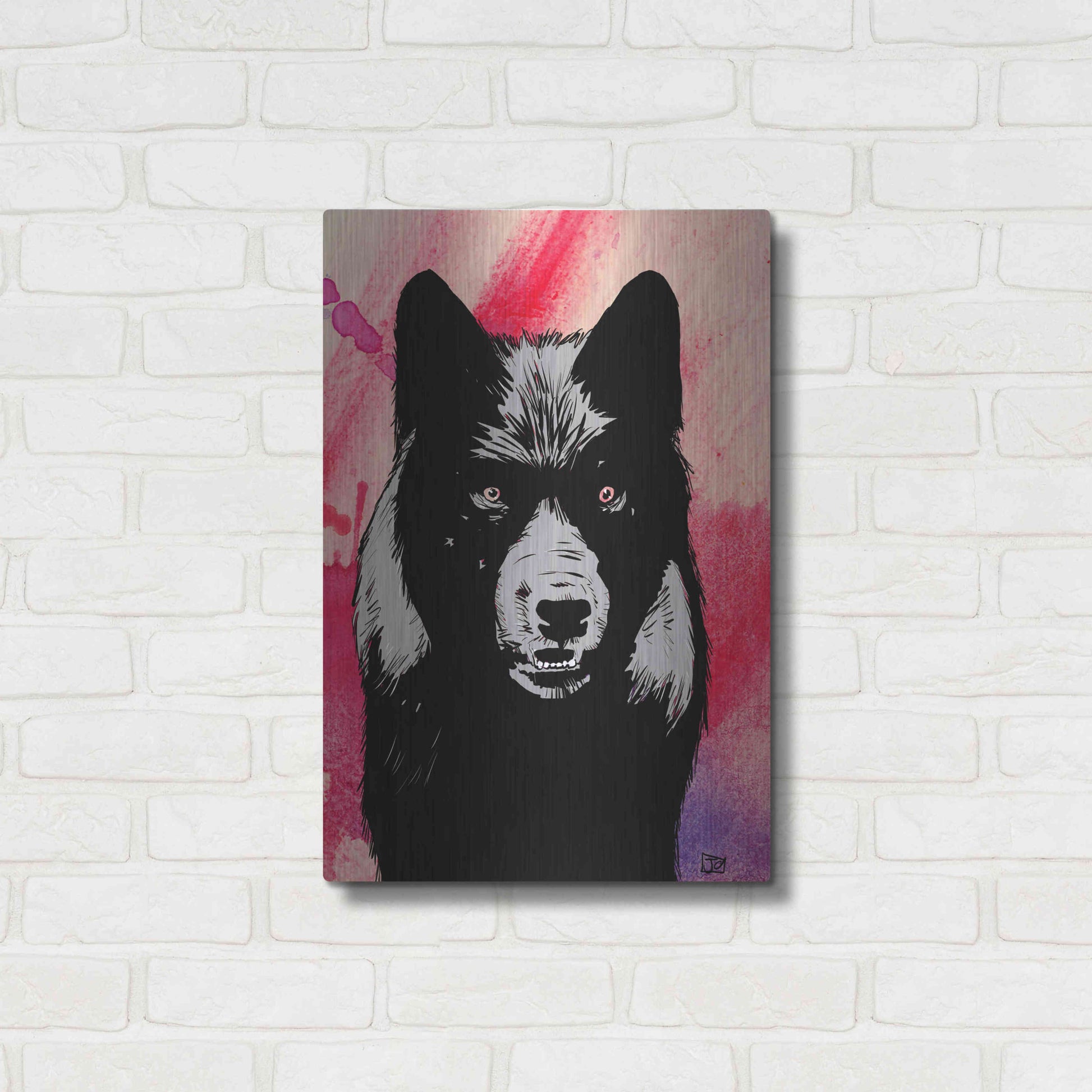 Luxe Metal Art 'Wolf' by Giuseppe Cristiano, Metal Wall Art,16x24