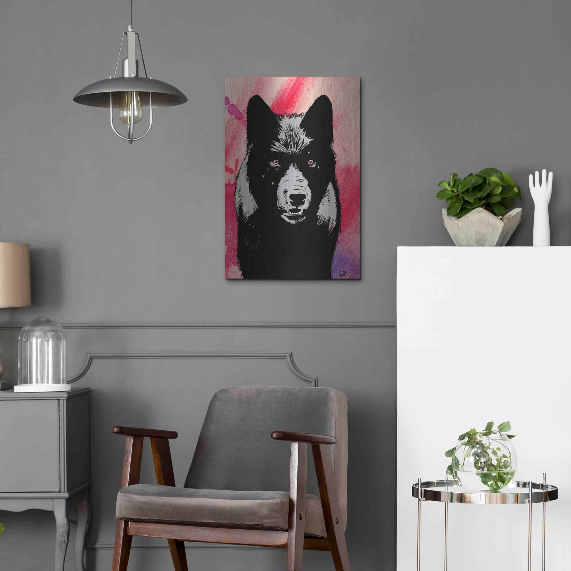 Luxe Metal Art 'Wolf' by Giuseppe Cristiano, Metal Wall Art,16x24