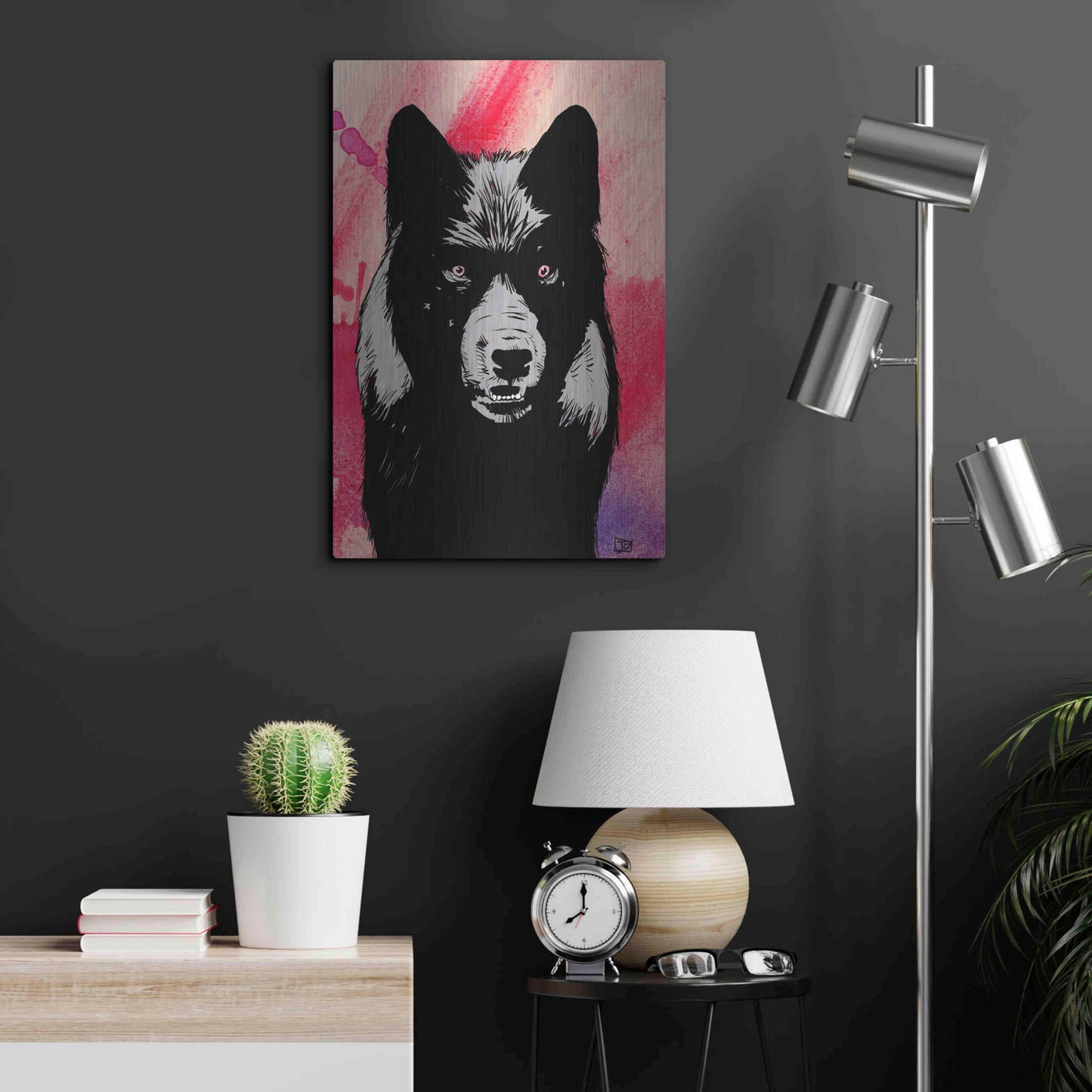 Luxe Metal Art 'Wolf' by Giuseppe Cristiano, Metal Wall Art,16x24