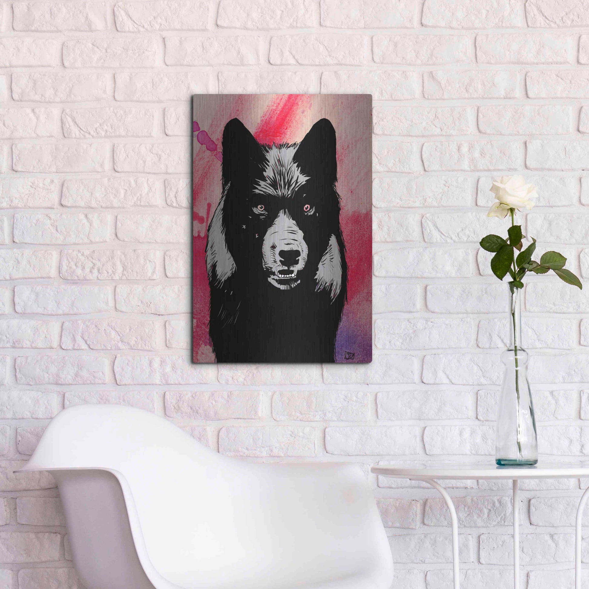 Luxe Metal Art 'Wolf' by Giuseppe Cristiano, Metal Wall Art,16x24