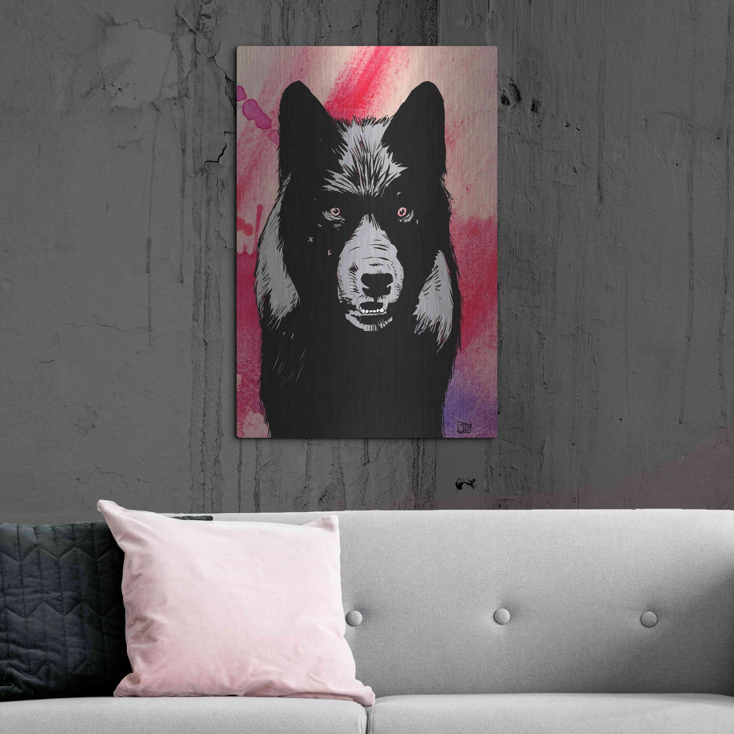 Luxe Metal Art 'Wolf' by Giuseppe Cristiano, Metal Wall Art,24x36