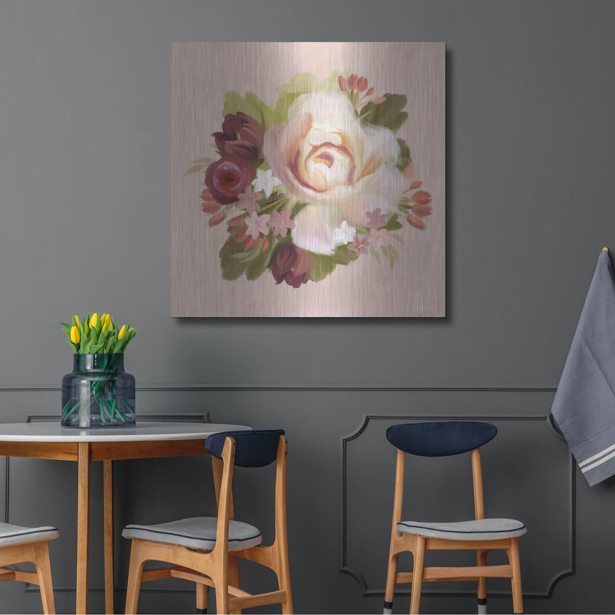 'Blush Blossoms' by House Fenway – Metal Wall Art, 36x36 room view