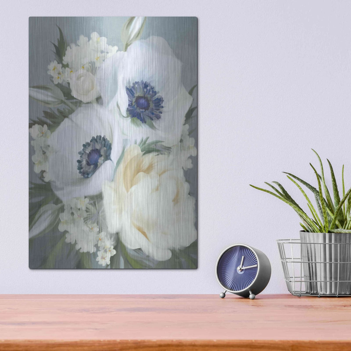'Anemones in Blue III' by House Fenway – Metal Wall Art, 12x16 room view