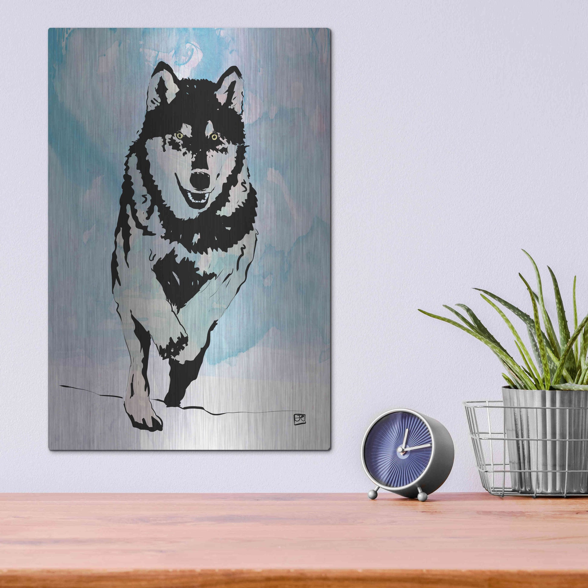 Luxe Metal Art 'Wolf 2' by Giuseppe Cristiano, Metal Wall Art,12x16