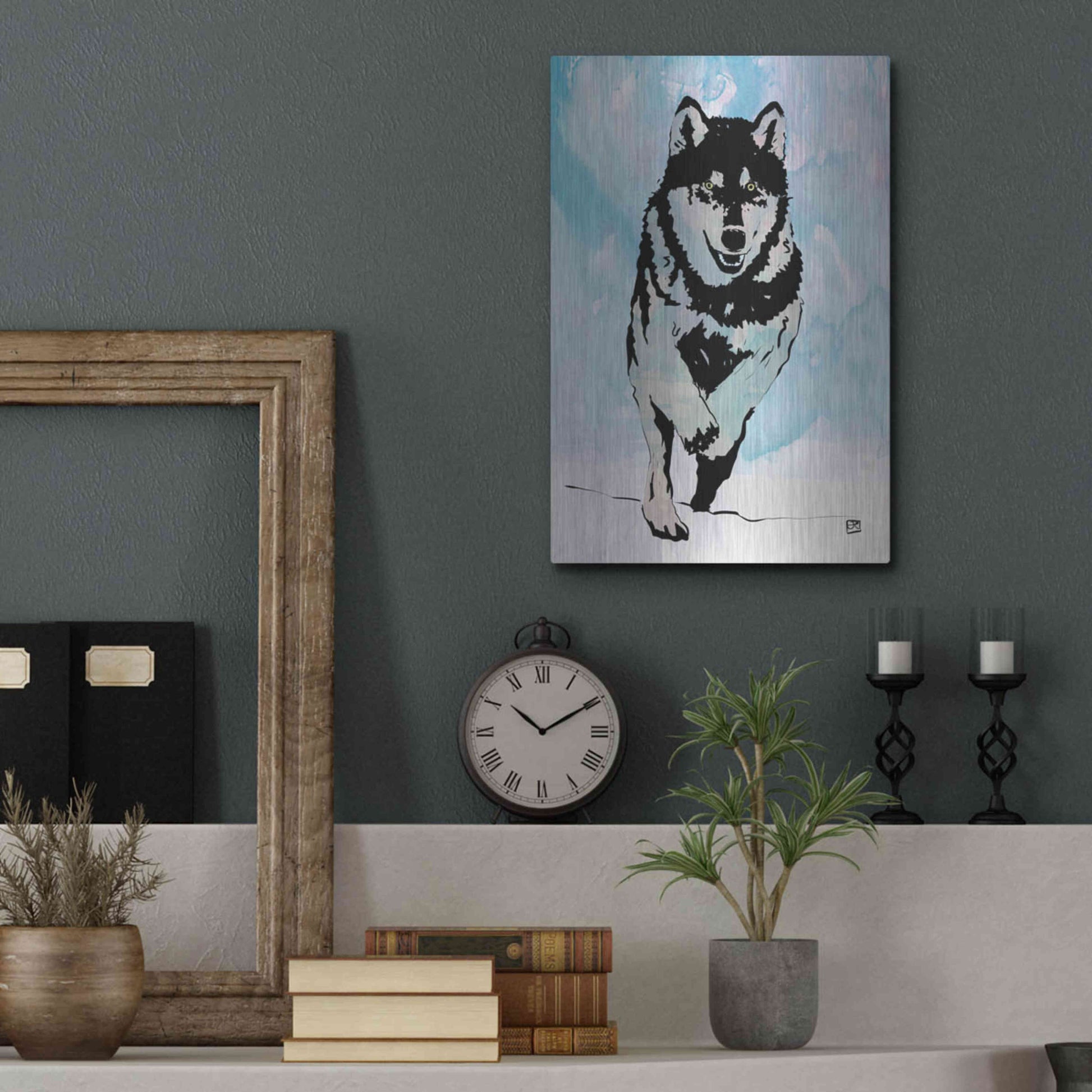Luxe Metal Art 'Wolf 2' by Giuseppe Cristiano, Metal Wall Art,12x16