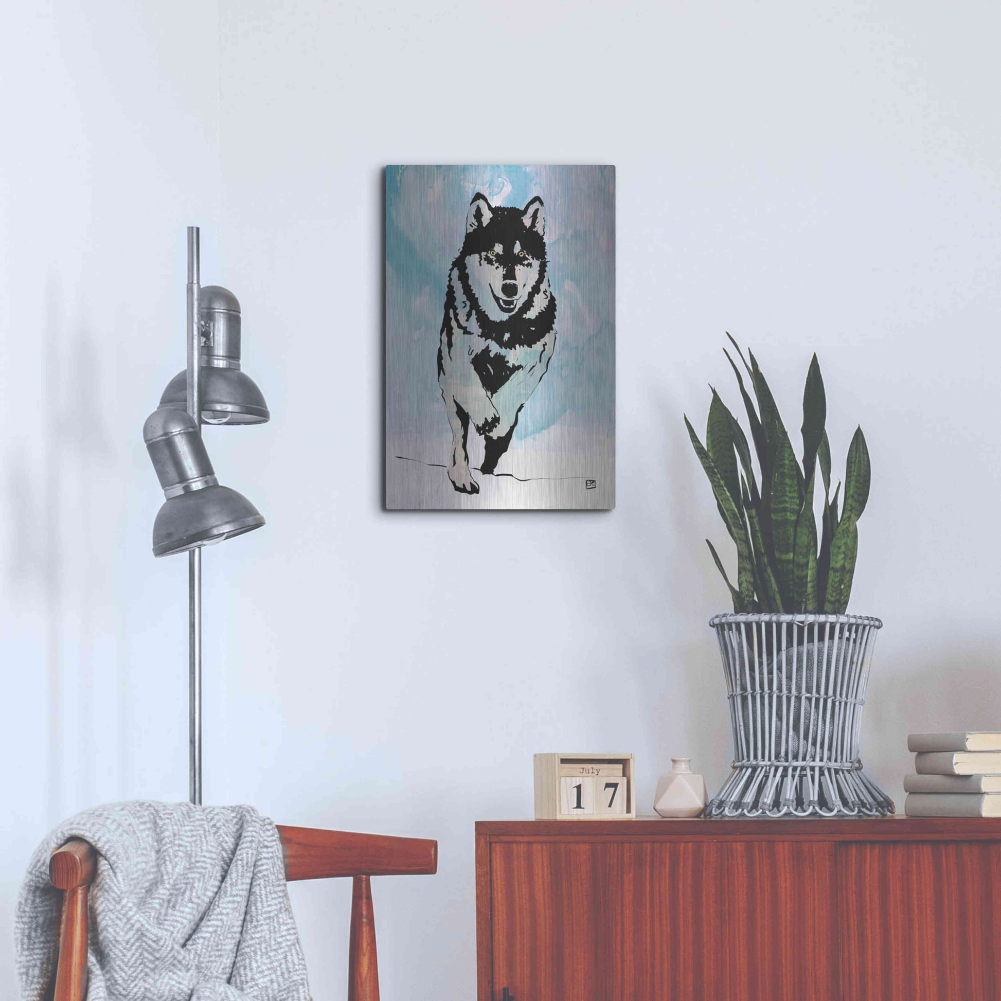 Luxe Metal Art 'Wolf 2' by Giuseppe Cristiano, Metal Wall Art,16x24