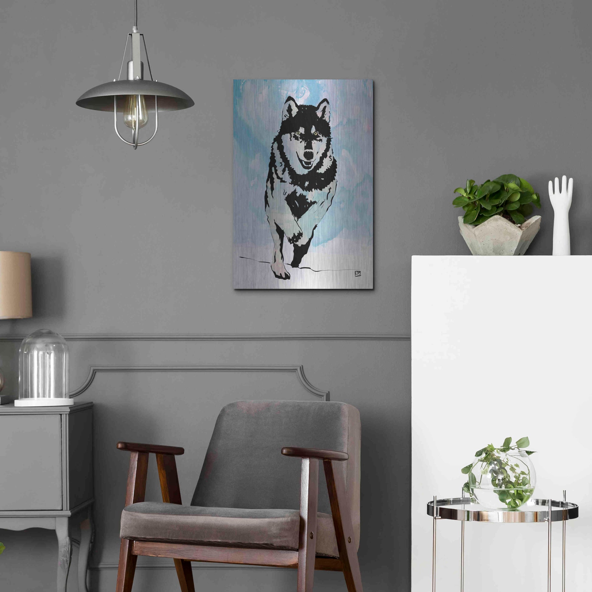 Luxe Metal Art 'Wolf 2' by Giuseppe Cristiano, Metal Wall Art,16x24