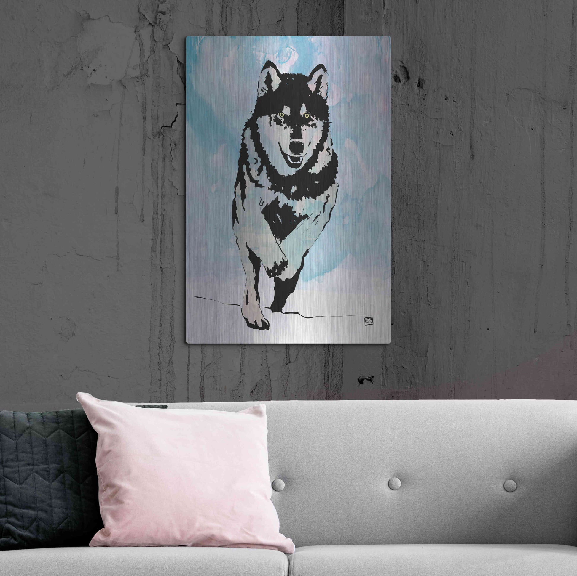 Luxe Metal Art 'Wolf 2' by Giuseppe Cristiano, Metal Wall Art,24x36