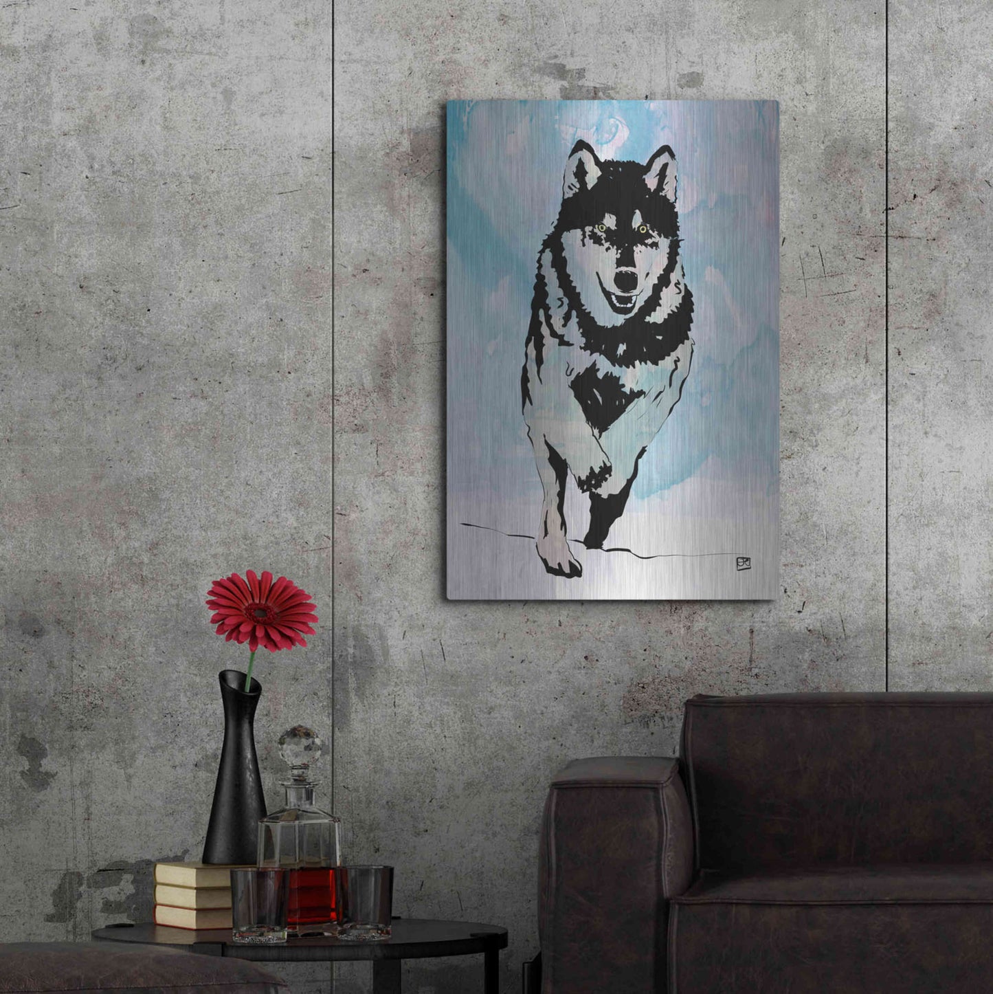 Luxe Metal Art 'Wolf 2' by Giuseppe Cristiano, Metal Wall Art,24x36